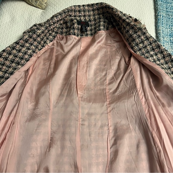 ANTHRO / TRUE MEANING Plaid Fringed Tweed Coat - Picture 12 of 16